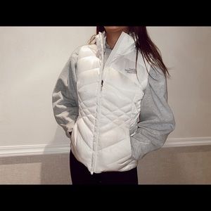 North face white vest